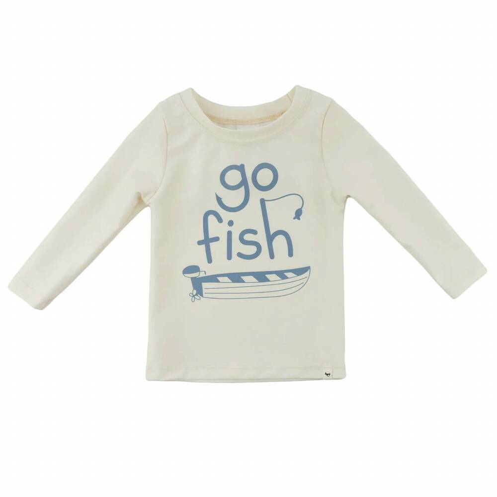NEW OH BABY! kids go fish malibu print rashguard in natural